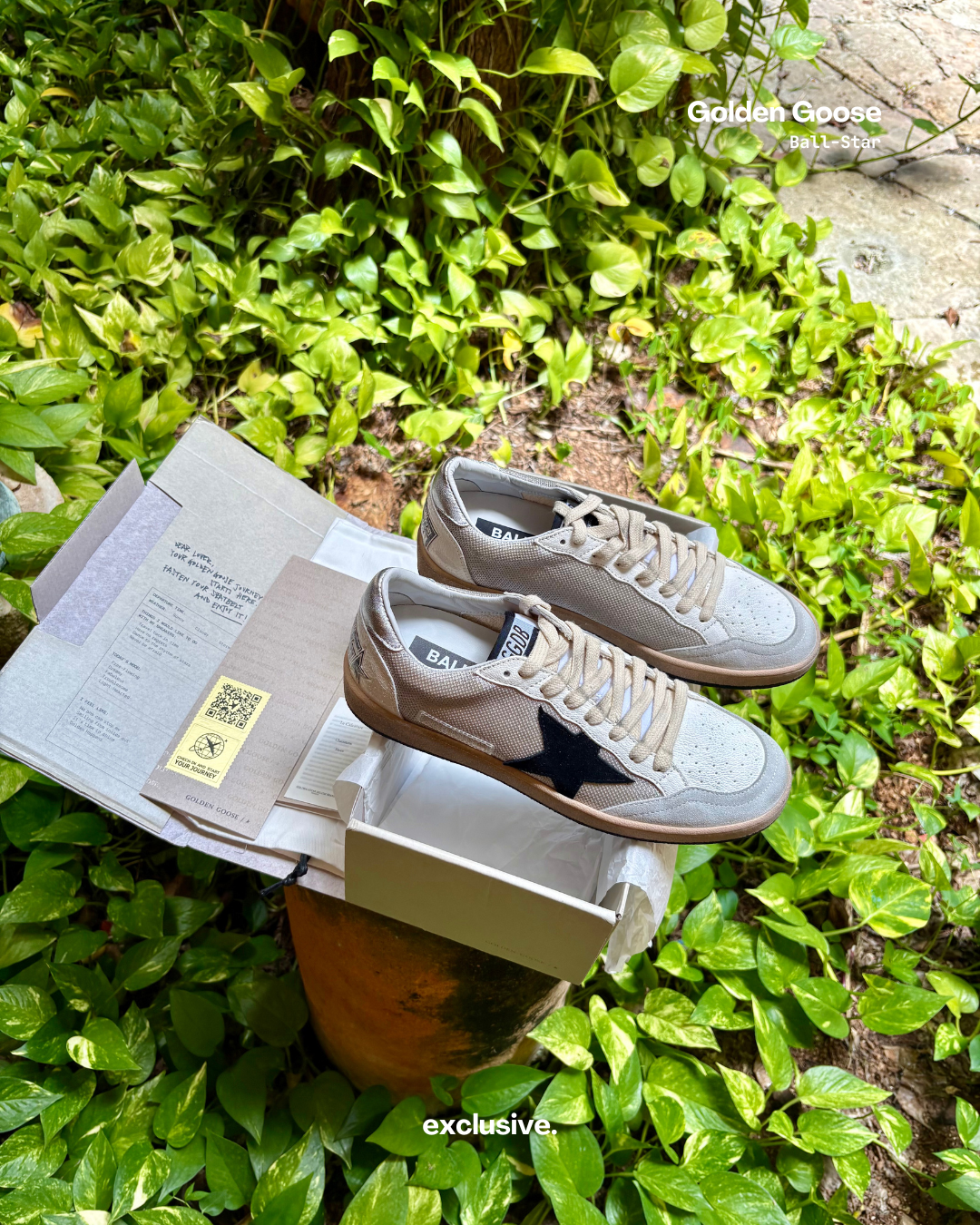 Golden Goose Ball-Star Net Beige & Black